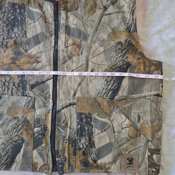 Real Tree Bob Allen Reversible Camouflage Orange Hunting Vest Men XL Outerwear - Picture 6 of 7
